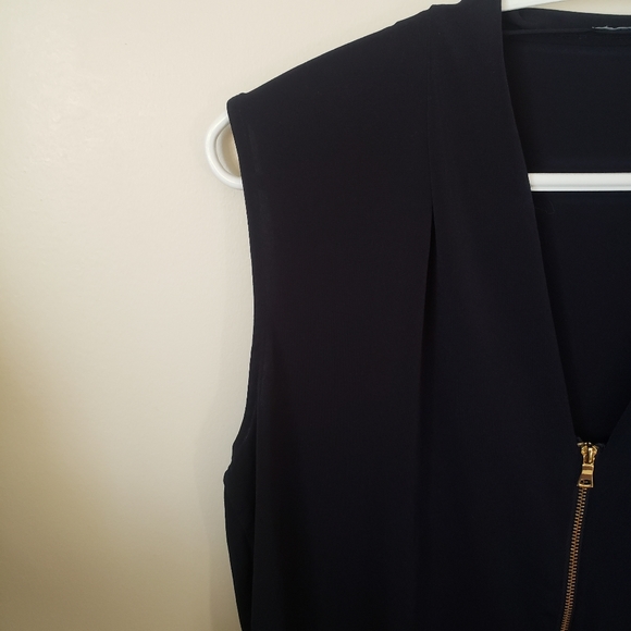 Office Business Casual Work Blouse Tahari Navy Large - Picture 5 of 9